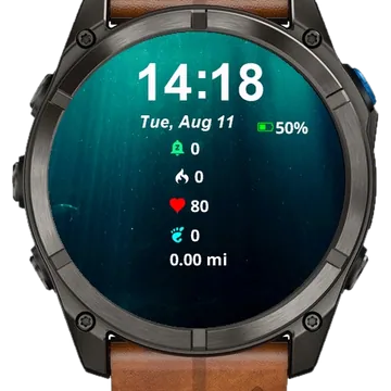 Fish Swimming Under Water Ocean Garmin watch face preview