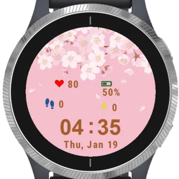 Floral Cherry Blossoms Garmin watch face preview