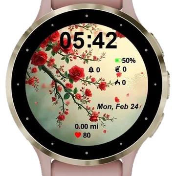 Floral Embrace Garmin watch face preview