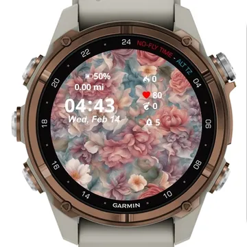 Floral Fantasy Garmin watch face preview
