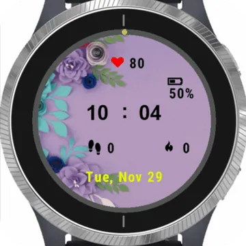Floral Frame Garmin watch face preview