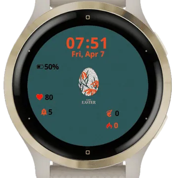 Floral Happy Easter Garmin watch face preview