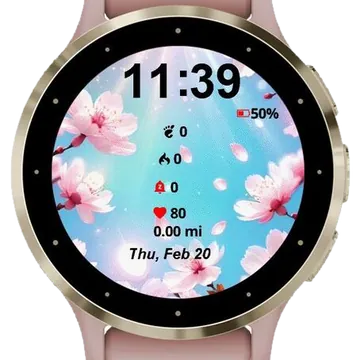 Floral Nature Garmin watch face preview
