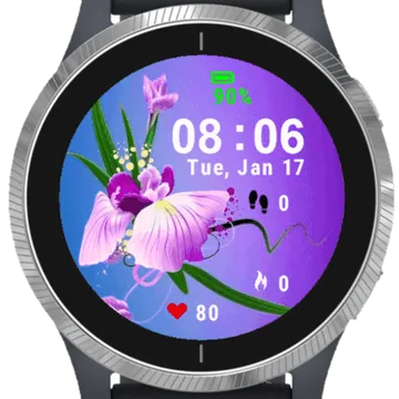 Flower Butterfly Garmin watch face preview