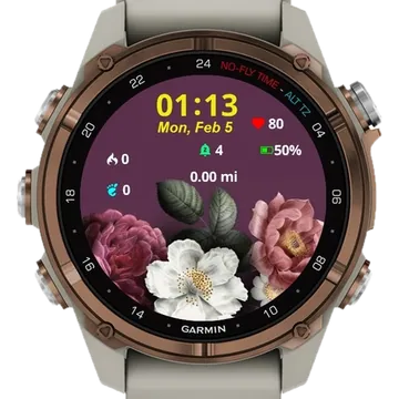 Flower Nature Garmin watch face preview