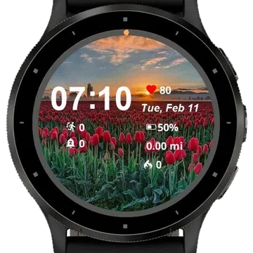 Flower Plantation Garmin watch face preview