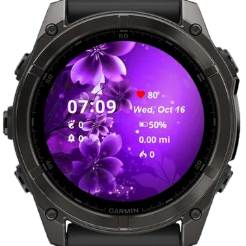 Flower Purple Garmin watch face preview