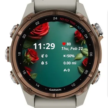 Flower Red Roses Garmin watch face preview