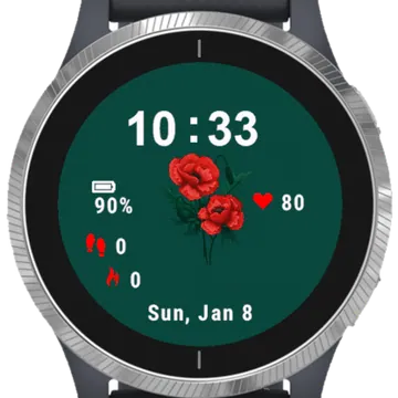 Flower Rose Garmin watch face preview