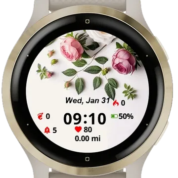 Flower Roses Garmin watch face preview