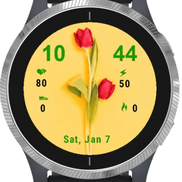 Flower Tulip Garmin watch face preview