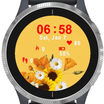 Flowers Garmin watch face preview