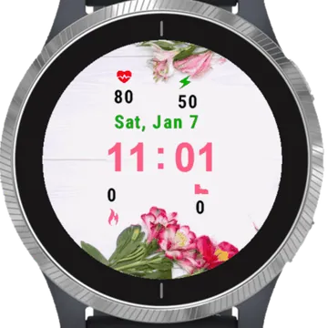 Flowers Background Garmin watch face preview