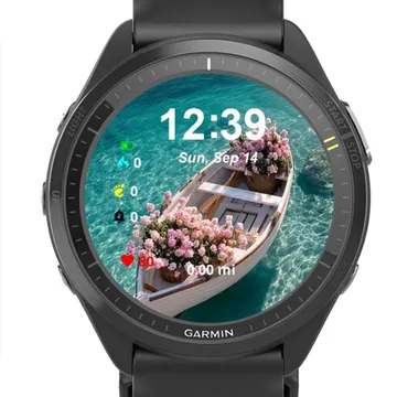 Flowers Boat Garmin watch face preview