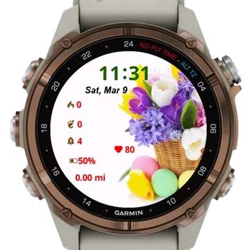 Flowers Eggs Garmin watch face preview