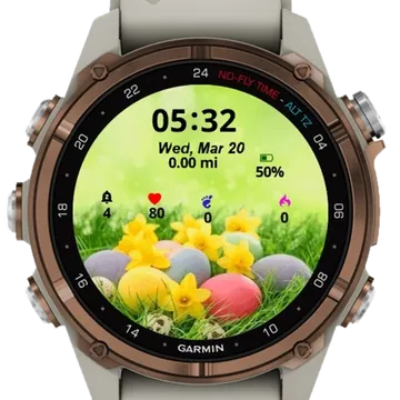 Flowers Eggs Easter Garmin watch face preview