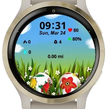 Flowers Eggs Garmin watch face preview