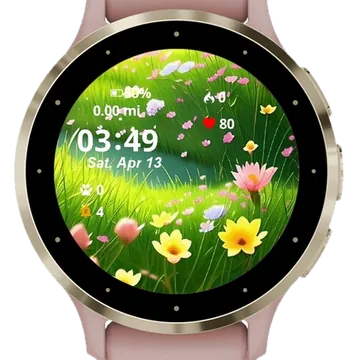 Flowers Field Garmin watch face preview