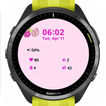 Flowers Nature Garmin watch face preview