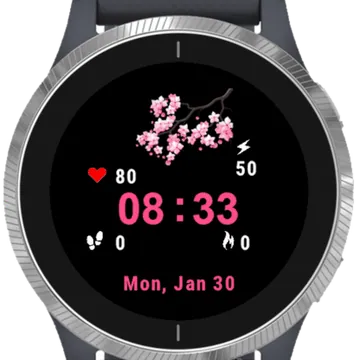Flowers Pink Garmin watch face preview