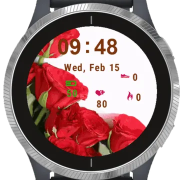 Flowers Red Roses Garmin watch face preview