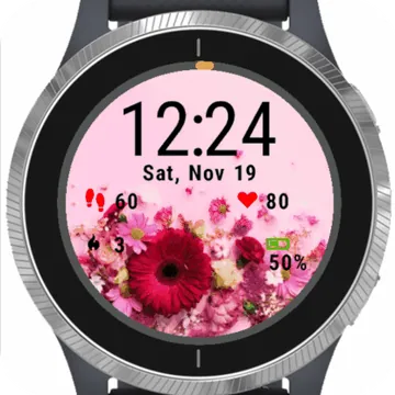 Flowers Roses Garmin watch face preview