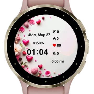 Flowers Style Garmin watch face preview