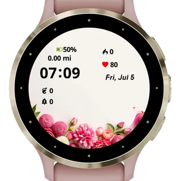 Flowers With Charming Garmin watch face preview