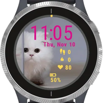 Fluffy Cat Garmin watch face preview