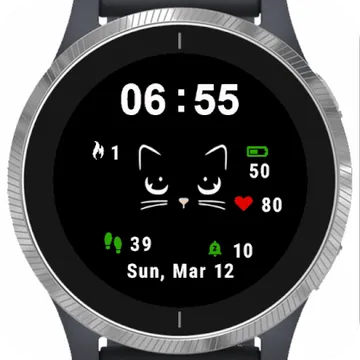 Fluffy Cat Garmin watch face preview