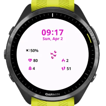 Fly Butterfly Garmin watch face preview