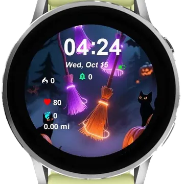 Flying Broomstick Garmin watch face preview