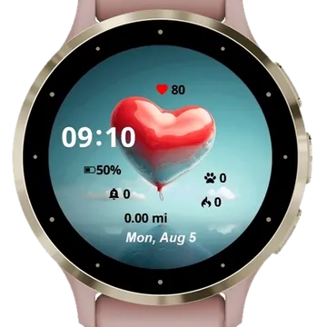 Flying Heart Garmin watch face preview