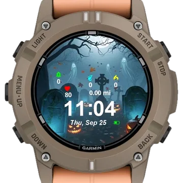 Foggy Halloween Garmin watch face preview