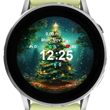 Fond Noel Garmin watch face preview