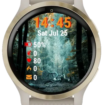 Forest Fallen Tree Middle Garmin watch face preview