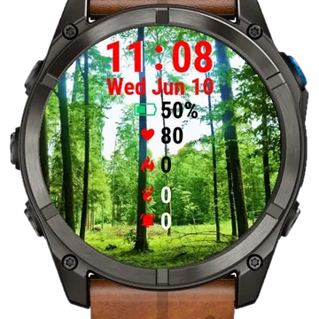 Forest Filled Lots Green Trees Garmin watch face preview