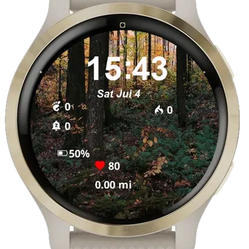 Forest Filled Lots Leaves Garmin watch face preview