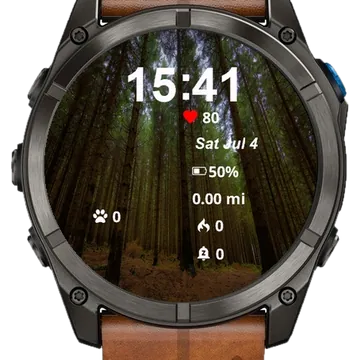 Forest Filled Lots Tall Trees Garmin watch face preview