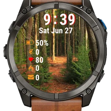 Forest Filled Lots Tall Trees Garmin watch face preview