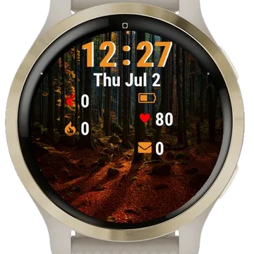 Forest Filled Lots Trees Leaves Garmin watch face preview