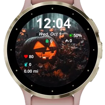 Forest Halloween Garmin watch face preview