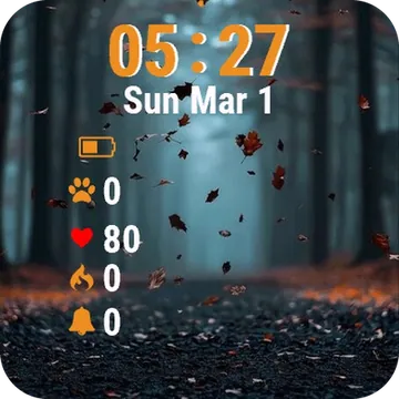 Forest Leaves Falling Garmin watch face preview