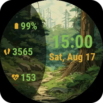 Forest Life Garmin watch face preview