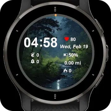 Forest Night Garmin watch face preview