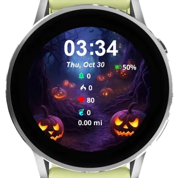 Forest Pumpkins Garmin watch face preview