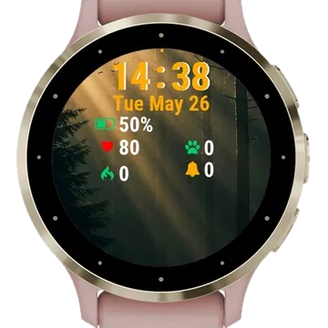 Forest Sunbeams Garmin watch face preview
