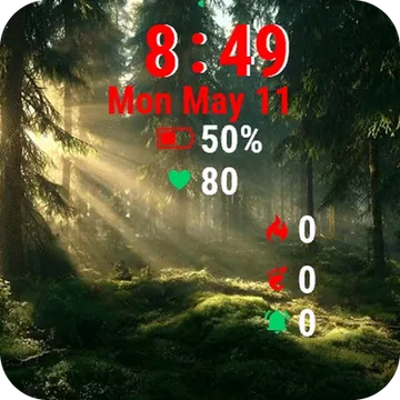 Forest Sunlight Shining Garmin watch face preview