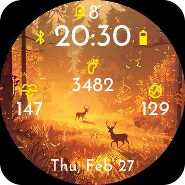 Forest Sunset Garmin watch face preview