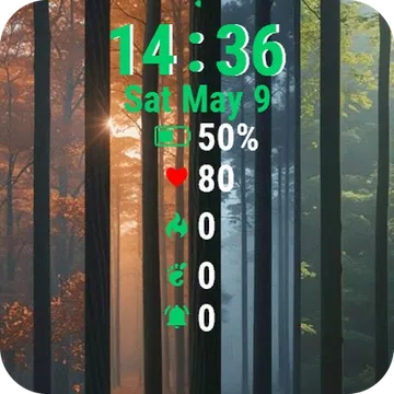 Forest Trees Leaves Sunlight Garmin watch face preview